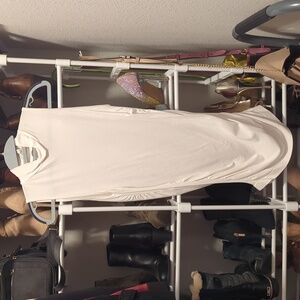 White high-neck ruched top